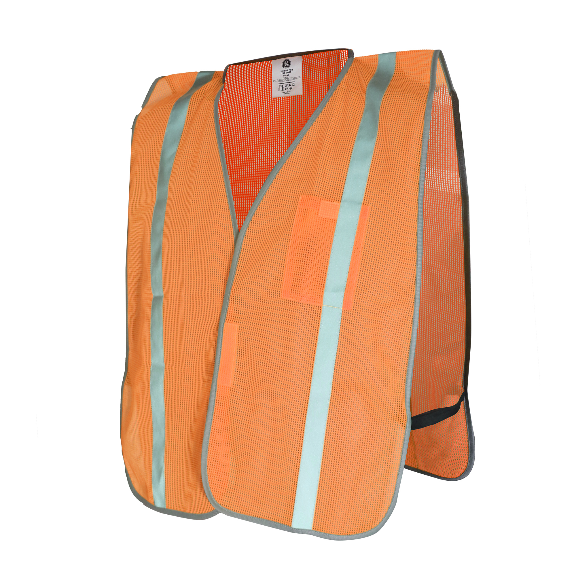 General Electric Orange Safety Vest, Inner Pocket, W/Elastic strap